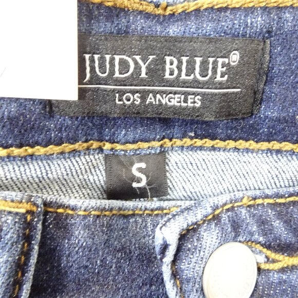 Judy Blue Bermuda Jean Shorts Small Dark Wash Denim Cuffed High Waist NEW - Picture 5 of 7
